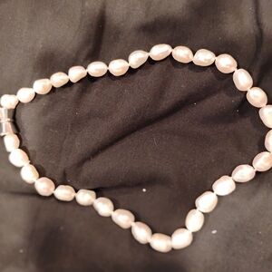 Large Real Freshwater Shiney White Pearl Necklace